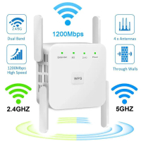 5Ghz WiFi Repeater Wireless Wifi Extender WiFi Booster Signal Amplifier 1200Mbps Long Range WiFi Rec