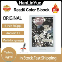 Original Hanlinyue Read6 Color e-Book Reader 6-inch 300ppi Screen Reader Android 11 Ultra Thin Portable PDF/Comics/Novels Reader