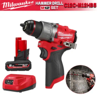 Milwaukee M12 FPD2/3404 M12 FUEL™ 1/2" Brushless Hammer Drill Electric Driver 12V Charger Battery Po