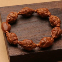 Olive Nut Carved Whole Landlord Bracelet Stone Carving Character Rich Owner Handheld