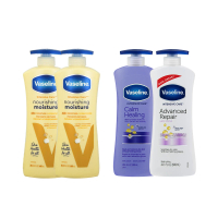 【Vaseline 凡士林】身體潤膚乳液600ml共4入(深層修護2入+多款任選2入_國際航空版)
