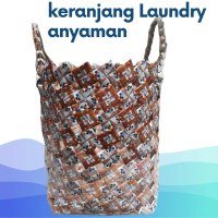 Plastik Keranjang Laundry Bag Laundry Basket Anyaman Kerajinan Desain Unik dan menarik