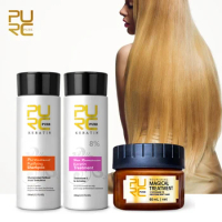 PURC Keratin Hair Straightening Smoothing Treatment For Curly Frizzy Hair Care Brazilian Keratin Products Professional