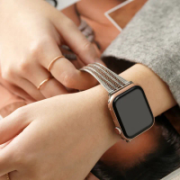【蘋果派對 Apple Party】蛇麟收腰彈性鋼錶帶 Apple Watch 38/40/41/42/44/45/46/49mm/49Ultra 錶帶