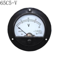 65C5 DC 0-20V Round Analogue Panel Meter Volt Voltage Gauge Analog Voltmeter