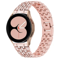 Womens Metal Strap for Samsung Galaxy Watch 4 Classic 46mm 42mm Diamond Band Galaxy Watch active2 44/40mm Stainless Steel Strap