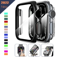 360 full Screen Protector hard Case for Apple watch 7/6/SE/5/4/3/2/1 38/40/44MM cover Tempered glass film for iwatch 41/42/45MM