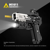 MOC Military Weapon Training M1911 Black Technology Building Block Adult Edition Toy Gun Assembly Shootable Boy Child Brick Gift