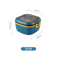 飯盒塑膠分格日式簡約可微波爐加熱便當盒手提帶醬料盒雙層帶餐具