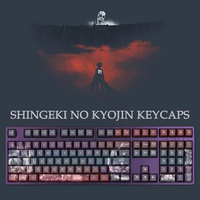 108 Keys Attack on Titan Keycaps Cherry Profile Rainbow Gradient Anime PBT Dye Sub Mechanical Keyboard Keycap For Mx Switch