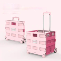 TT Portable Trolley Supermarket Shopping Shopping Gadget Foldable Household Luggage Trolley Express Delivery