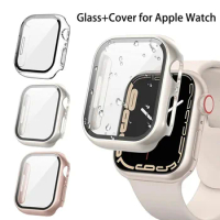 Glass+Cover for Apple Watch Case 9 8 7 6 SE 5 9 IWatch Accessorie Screen Protector Apple Watch Serie 44mm 45mm 41mm 40 42mm 38mm