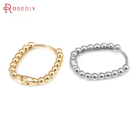 10PCS 18K Gold Color Brass Rounded Rectangle Loop Earrings Hoops High Quality Diy Jewelry Making Supplies Accessories for Women