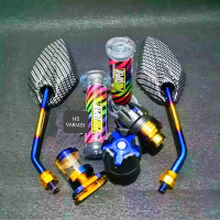 paket promo 4in1 item spion Yamaha twotone+ hangrip pelangi+Jalu as twotone+stempel kaca twotone  co