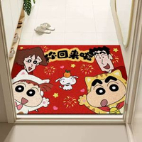蠟筆小新絲圈入戶門地墊家用地毯門口防滑墊玄關進門墊耐髒腳墊