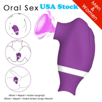 Sucking &amp; Licking Clitoris Vibrator Double Stimulation Adorime Nipples Clit Sucker Tongue Blowjob Cunnilingus Sex Toys for W