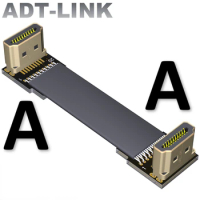 ADT-Link FPV HD Standard Male-Female HDMI2.0 Flat Cable A-A Type V2.0 Built-in Extender Cable for 2K/144hz 4K/60Hz Computer Wire