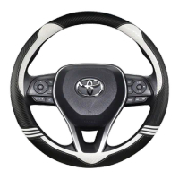 Carbon Fiber Leather Car Steering Wheel Cover For Toyota Corolla Camry CH-R Rav4 Auris Prius Yalis Avensis Auto Accessories