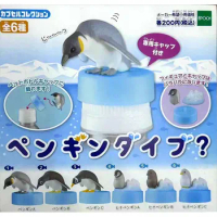 Japanese Bandai Genuine Gacha Scale Model Funny Animal Model Bottle Cap Base Penguin Shape Decoration Action Figure Toys