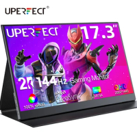 UPERFECT 2K 144Hz Portable Monitor 17.3 Inch 2560x1440P IPS Screen For Gaming Travel Laptop Phone Game Console Steam Deck PS4/5