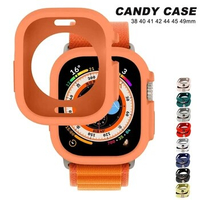 Candy Silicone Case for Apple Watch Ultra 2 49mm Cover 9 8 7 6 Se 5 4 45mm 42mm Protection Iwatch Series 44mm 40mm 41mm Bumper