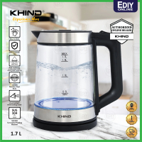 【SIRIM 3 PIN】 SUS304 KHIND EK171SS EK171G Healthy Electric Jug Kettle 1.7L Stainless Steel Glass Cer