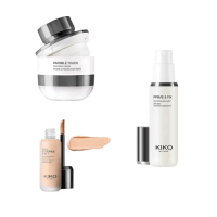 【KIKO MILANO】透明定妝蜜粉13.5g+完美無瑕粉底液25ml(蜜粉/蜜粉餅/粉底乳/妝前乳/飾底乳/CC霜/定妝)