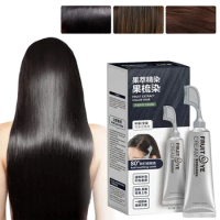New Black Hair Cream Hair Dye Cream with Comb Plant Hair Dye Natural Plant Hair Dye Comb Black Hair Color Dye Hair Shampoo Cream