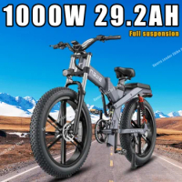 Folding Mountain Electric Bicycle 48V29.2AH 1000W 26*4.0 Inch Fat Tire E-bike Full suspension City Road Communing Electric Bike