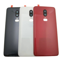 For OnePlus 6 6T Back Battery Cover Door Rear Glass For Oneplus 6T Battery Cover Housing Case With Camera Lens