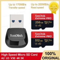 SanDisk Micro SD Card UHS-I A2 V30 U3 C10 4K 5K Video Trans Flash Card 32G 64G 128G 256G 512G 1TB Memory Card High Speed Reader
