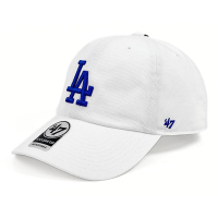 47 Brand CLEAN UP 洛杉磯道奇鴨舌帽 白色 經典MLB棒球帽 男女 水洗款老帽 軟頂剌繡LA帽 大標藍LOGO