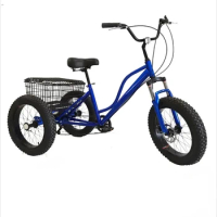 2024 New three-wheeled bicycle / well-priced adult tricycle (with luggage) / more popular cargo bike (with rear rack)