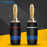 Move on D2 pure copper gold-plated rhodium plated audio amplifier welding free banana plug horn wire connection terminal