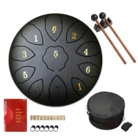 8 Inch Steel Tongue Drum 11 Notes Handpan Drum With Drum Mallet Finger Picks Percussion For Meditation Yoga Relaxation