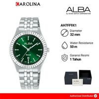 Jam Tangan Wanita Alba Fashion AH7FF9X1 Green Dial Stainless Steel Strap