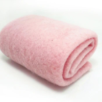 wool Batt /semi-felting wool for needle felt, felting needle ,Spinning fiber, Photo props Light pink
