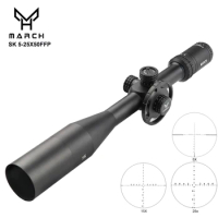 MARCH SK5-25X50 FFP Big Wheel Lunetas Tactical Riflescope Sight With Illuminated Lunettes For Hunting Air Gun Sniper Rifle Scope