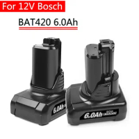 for 12V Bosch 6.0Ah Li-ion BAT420 Replacement Battery for Bosch BAT411 BAT412 BAT413 BAT414 10.8V Battery Cordless Power Tools