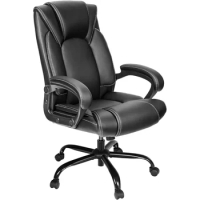 Ergonomic Office Chairs for Office with Ergonomic Support Upholstered in Bonded Leather Black Executive Office Chair