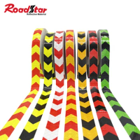 Roadstar 2.5mmX50m Arrow Printed Reflective Tape Car Sticker Decoration Warning Tape for Bike 6 Colors Reflector RS-6490P