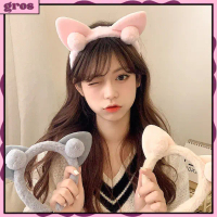 GROS Bando Karakter Telinga Kucing Bandana Pom-Pom Bulu