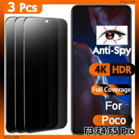 3Pcs/lot Privacy Tempered Glass Screen Protector For Xiaomi Poco F3 F4 F5 Pro Anti-spy Glass Privacy Film For Mi Poco F3 F4 GT