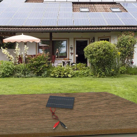 Panel solar mudah alih untuk kegunaan luar dengan klip, kuasa 10W 12V, sesuai untuk mengecas bateri 