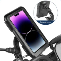 Waterproof Motorcycle Bike Mobile Phone Case Support Universal Bicycle GPS 360° Swivel Adjustable Motorcycle Cellphone Holder