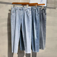 Seluar Jeans Dicuci, Saiz S-3XL, Pinggang Tengah, Serbaguna, Popular di kalangan Belia, Seluar Haria