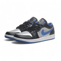NIKE 休閒鞋 AIR JORDAN 1 LOW 銀黑藍 AJ1 皮革 男 553558-007