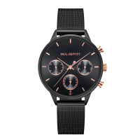 【PAUL HEWITT】德國原廠 38mm 黑面 黑框 米蘭錶帶 手錶 女錶 母親節(PH002811)