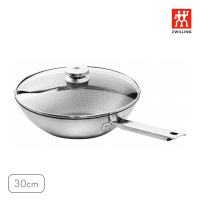 ZWILLING 德國雙人 Joy Plus不鏽鋼不沾鍋蜂巢炒鍋30cm含蓋(德國雙人牌集團官方直營)