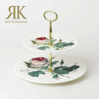 【英國ROY KIRKHAM】Redoute Rose 浪漫淺玫瑰系列2層骨瓷蛋糕架(英國製造進口)